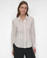 Dkny Women's Button-Front Collared Fitted Blouse