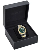 Versace Men's Swiss Automatic V-Contempo Gmt Two-Tone Stainless Steel Bracelet Watch 40x48mm