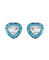 Swarovski Dulcis Rhodium Plated Heart Clip Earrings