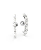 Swarovski Matrix White Rhodium Plated Round Cut Ear Cuff Sets