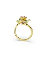 Swarovski Idyllia Gold-Tone Plated Green Open Ring