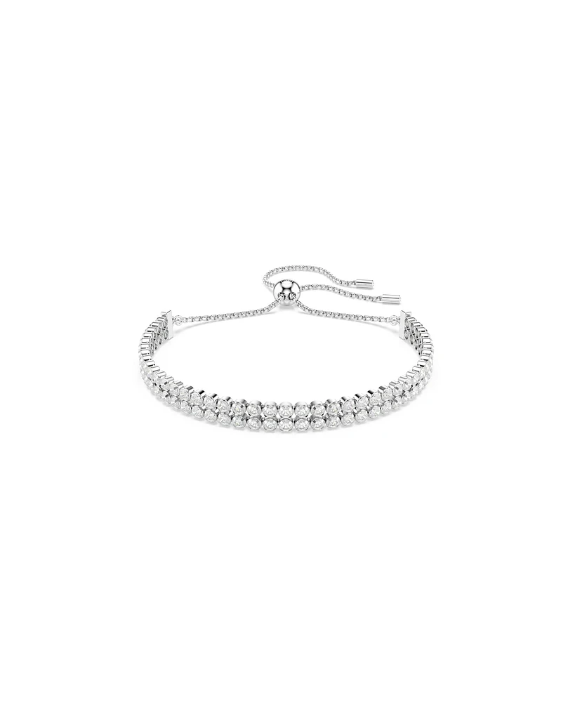 Swarovski Matrix Round Cut White Rhodium Plated Tennis Bracelet