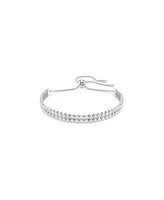 Swarovski Matrix Round Cut White Rhodium Plated Tennis Bracelet