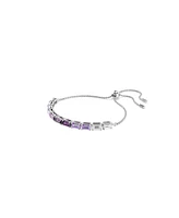 Swarovski Matrix Baguette Cut Purple Rhodium Plated Bracelet