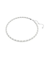 Swarovski Matrix Round Cut White Rhodium Plated Tennis Necklace