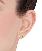 Italian Gold Polished Triple Swirl Love Knot Stud Earrings in 14k Gold