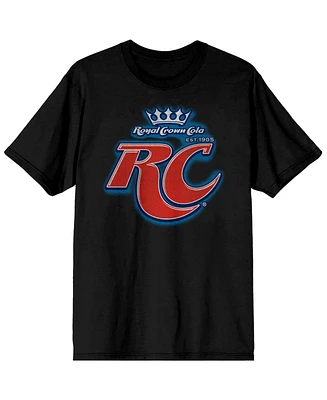 Yoo-hoo Men's Rc Cola Classic Logo Black Graphic Tee-Small