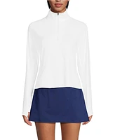 Lands' End Women's Long SunShade Upf 50 Sleeve Quarter Zip Rash Guard