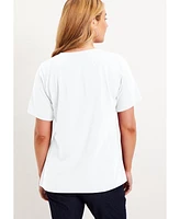 June + Vie Women's Plus Short-Sleeve V-Neck One Only Tee