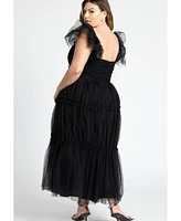 Eloquii Plus Size Fluttery Tiered Dress