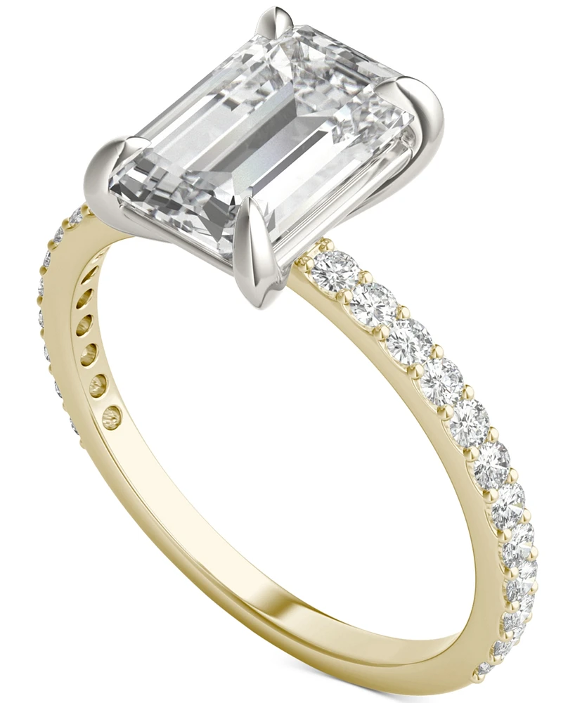 Charles & Colvard Moissanite Classic Basket Solitaire Engagement Ring (3 ct. t.w.) in Two-Tone 14k Gold