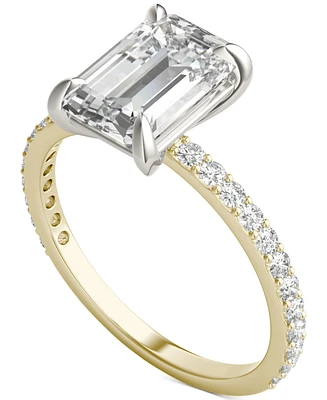 Charles & Colvard Moissanite Classic Basket Solitaire Engagement Ring (3 ct. t.w.) in Two-Tone 14k Gold