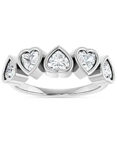 Charles & Colvard Moissanite Hearts Ring (1-1/4 ct. t.w) in Sterling Silver