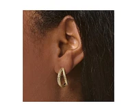 Snake Double Hoop Earrings in 14K Gold-Plated Sterling Silver