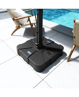 33inch Umbrella Base with Wheels Fillable Umbrella Base 220 lbs306 lbs Water & Sand Filled Weighted Base Patio Umbrella Base for Cross/Rotation Base