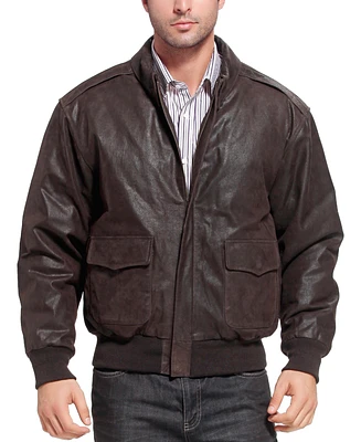 Landing Leathers Men A-2 Distressed Leather Flight Bomber Jacket