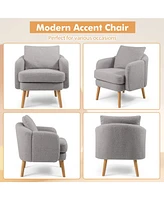 Sherpa Accent Chair Modern Living Room with Seat Cushion