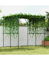 Outsunny 7.3 Ft Tall Metal Garden Trellis for Climbing Plants,