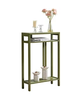 Kings Brand Furniture Bisbee Wood Console Table with 2 Open Storage Shelves, Narrow & Minimalist Sofa Table, Entryway Perfect for Hallway, Behin
