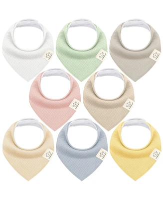 8pk Quin Bandana Bibs, Baby Bibs for Drooling and Teething, Cotton Drool Girl, Boy