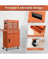 2-in-1 Tool Chest and Cabinet with 5 Sliding Drawers Versatile Storage Solution for Tools Equipment