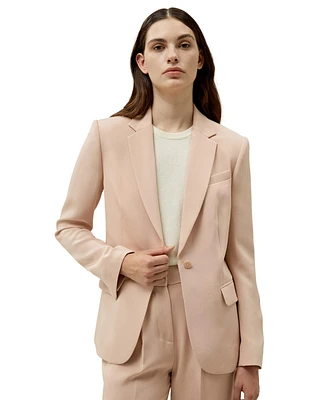 Mahogany Rose Silk Blazer for Women