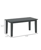 Outsunny Hdpe Outdoor Table, Recgle Slatted Patio