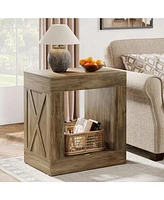 Tribesigns End Table with Storage, Wood Side Table for Living Room Bedroom