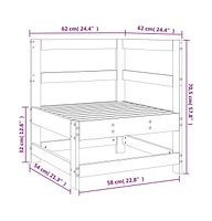 Patio Corner Sofa Solid Wood Pine