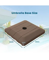 4 pcs Cantilever Umbrella Base Pe Square Market Patio Umbrella Base Outdoor Stand Weighted Base for Patio Umbrella