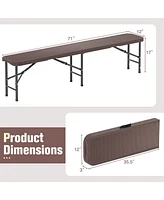 6 ft Plastic Folding Bench with 1320 Lbs Capacity Handle & Lock For Outdoor Camping