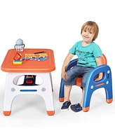 Kids Activity Table and Chair Set with Montessori Toys for Preschool and Kindergarten Learning Fun