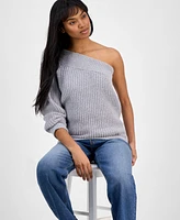 Hugo Women's Ribbed One-Shoulder Long-Sleeve Sweater