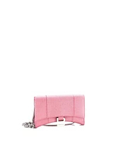 Pre-Owned Balenciaga Hourglass Chain Wallet Glitter Leather