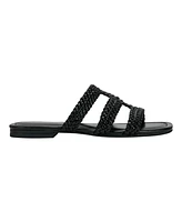 Bandolino Women's Sumer Woven Strap Slip On Flat Sandals