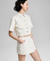 And Now This Women's Asymmetrical Mini Denim Skort, Exclusively at Macy's