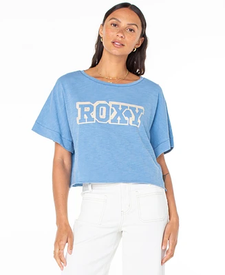 Roxy Juniors' Cotton Graphic Logo Crewneck Tee