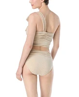 Carmen Marc Valvo Womens One Shoulder Swim Top Bikini Bottoms