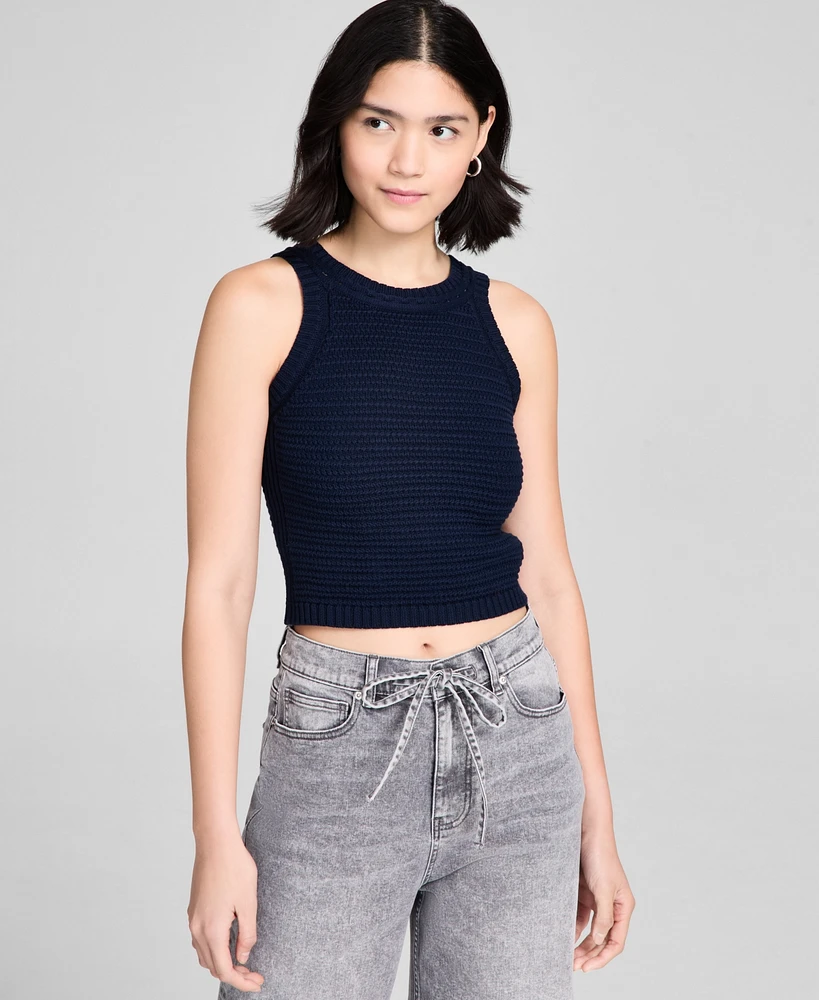 And Now This Women's Cotton Cropped Sweater Tank Top, Regular & Petites, Exclusively at Macy's