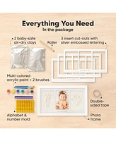 Duo Baby Hand and Footprint Kit, Handprint Newborn Photo Frame, Keepsake for New Mom