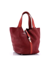 Pre-Owned HERMES Tgm Bicolor Picotin Lock Bag Clemence with Swift