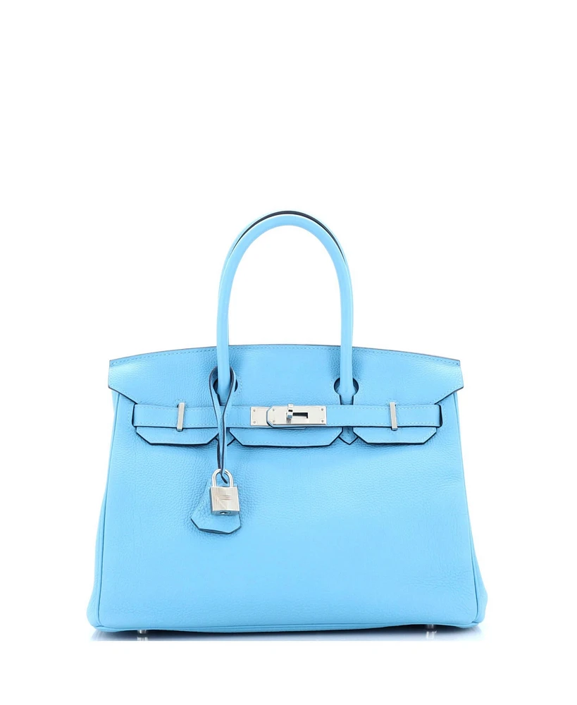 Pre-Owned HERMES Birkin Handbag Togo with Palladium Hardware