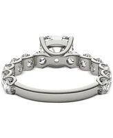 Charles & Colvard Moissanite Cushion & Round Engagement Ring (3-1/2 ct. t.w. Diamond Equivalent) in 14k White Gold