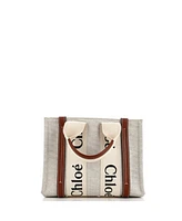 Pre-Owned Chloe Small Woody Tote Canvas with Leather