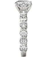 Charles & Colvard Moissanite Cushion & Round Engagement Ring (3-1/2 ct. t.w. Diamond Equivalent) in 14k White Gold