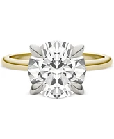 Charles & Colvard Moissanite Classic Basket Solitaire Engagement Ring (3 ct. t.w.) Two-Tone 14k Gold