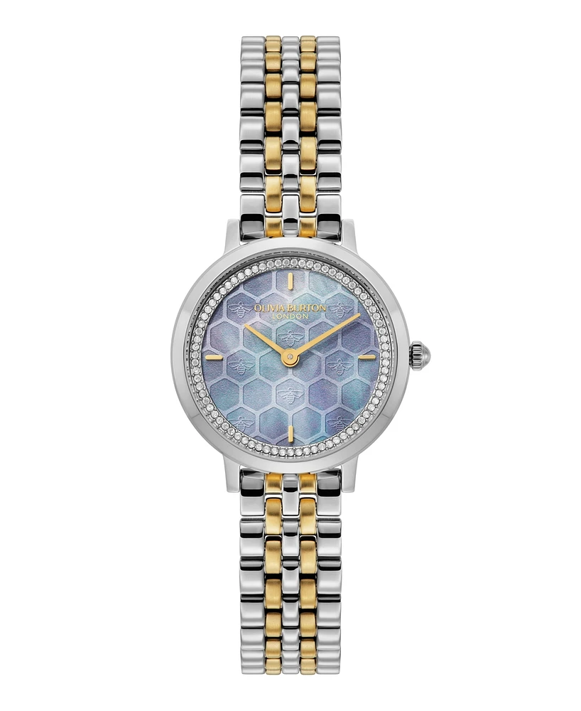 Olivia Burton Women's Honeycomb Ultra Slim Two-Tone Bracelet Watch