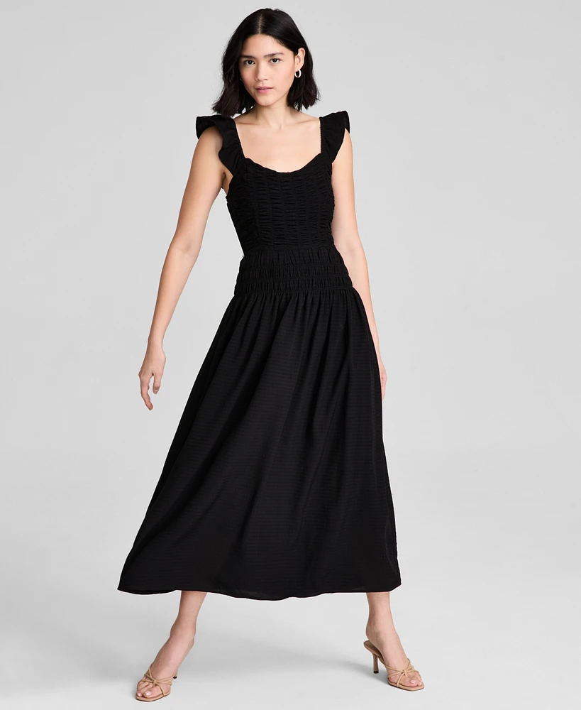 And Now This Women's Flutter-Sleeve Smocked Midi Dress, Exclusively at Macy's