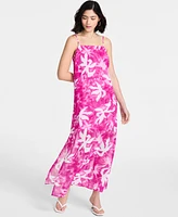 Bar Iii Women's Printed Sheer Overlay Maxi Dress, Exclusively at Macy's