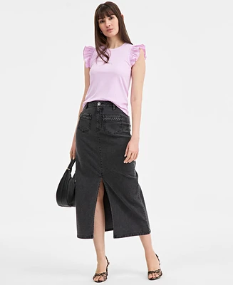 On 34th Women's Ruffle-Sleeve Knit Top, Created for Macy's